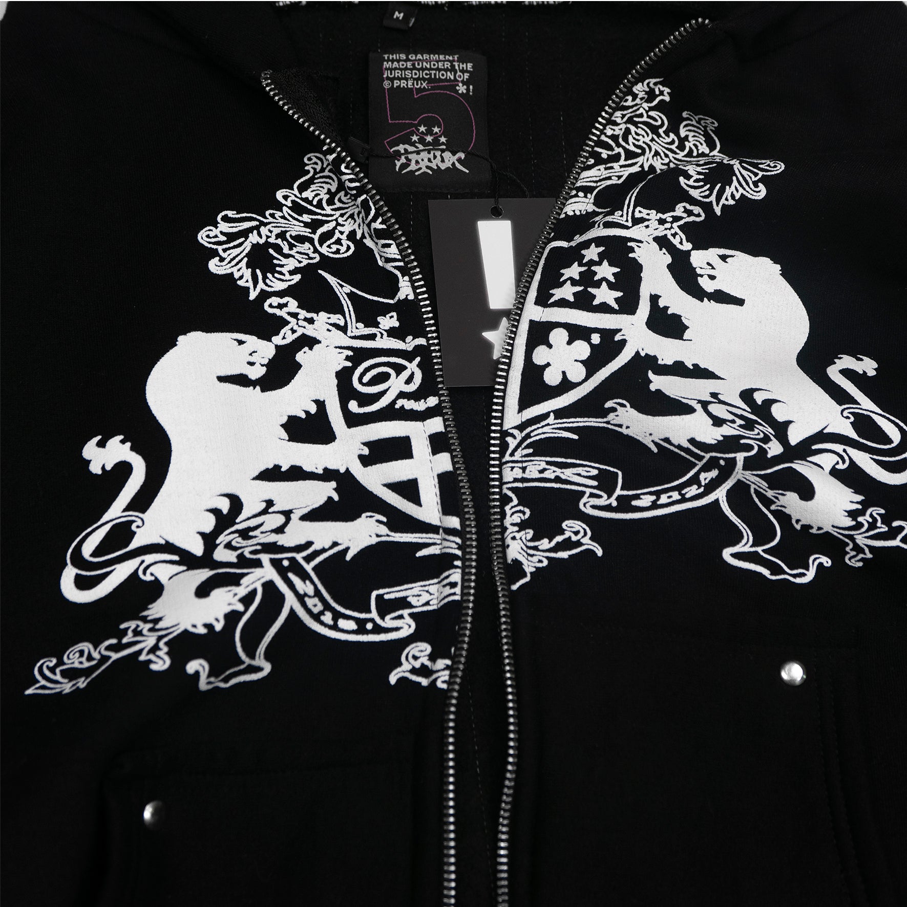 Zip-Hoodie "Brasão 5 Anos" Preto