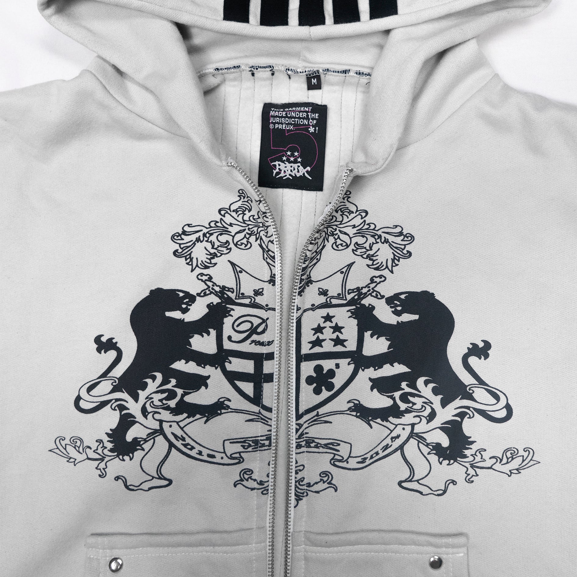 Zip-Hoodie "Brasão 5 Anos" Smoke