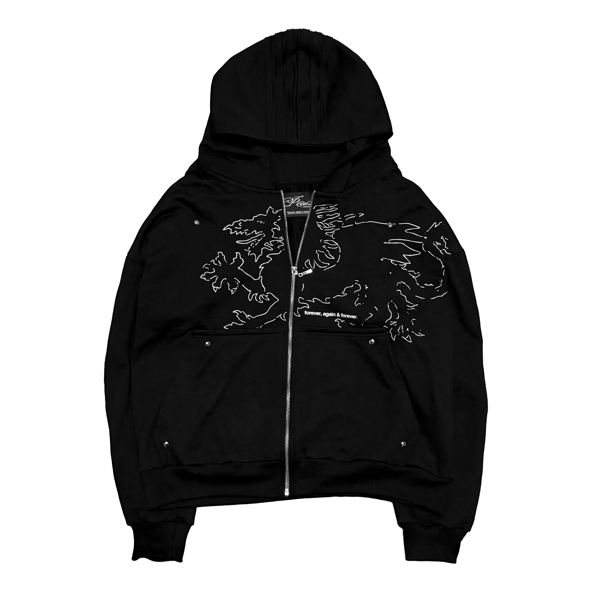 Zip-Hoodie "Dragão" Preto